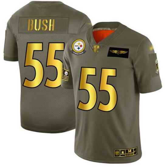 Steelers 55 Devin Bush Camo Gold Men Stitched Football Limited 2019 Salute To Service Jersey